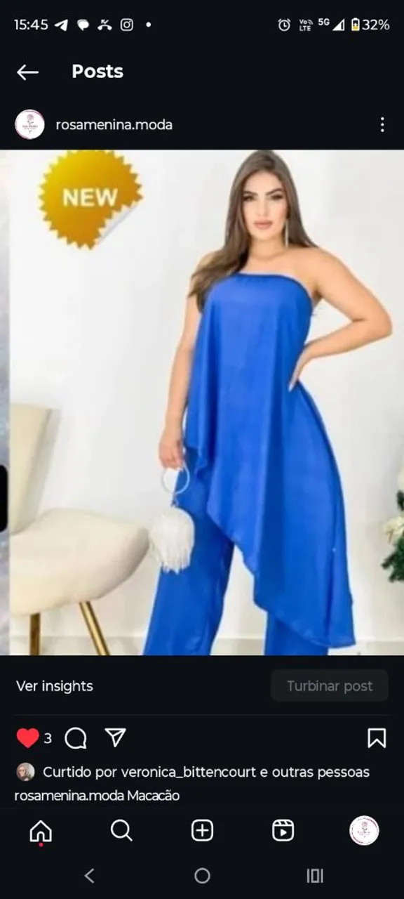 Macacão Azul Elegante - Rosamenina Moda