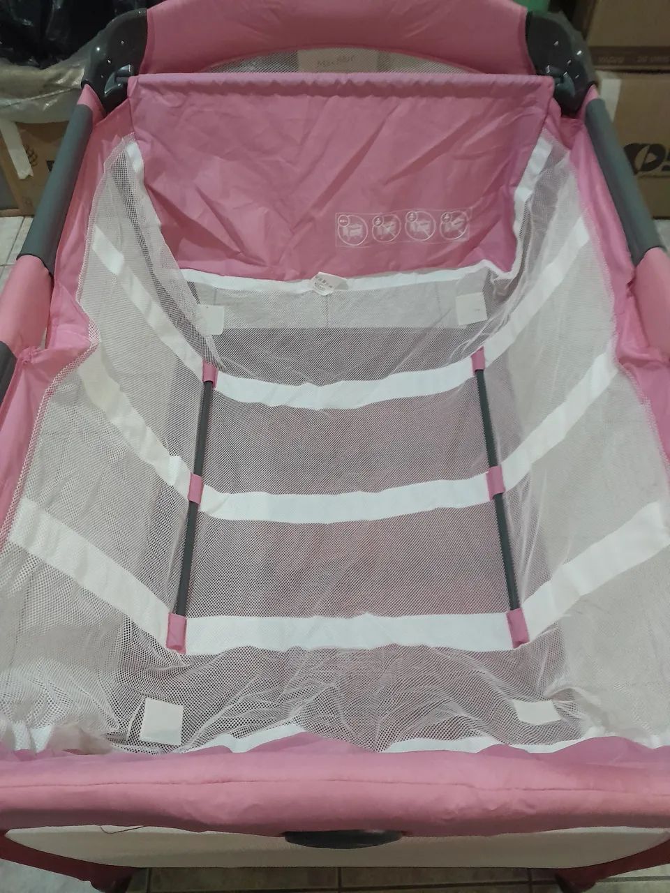 Berço Infantil Rosa com Mosquiteiro - Foto 6