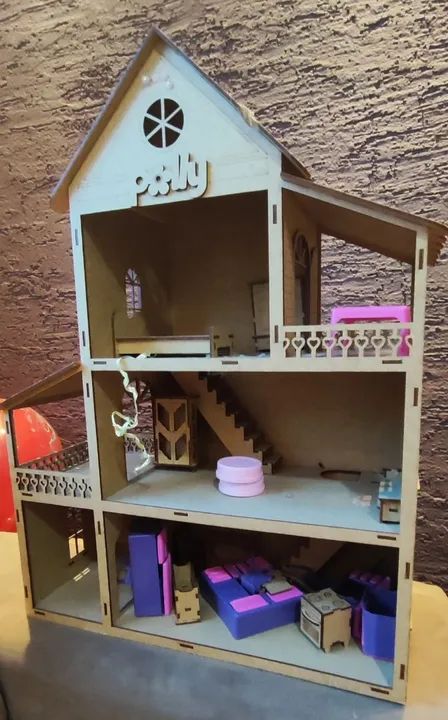 Casinha de Boneca Polly em Madeira - Pronta para Brincar! - Foto 2