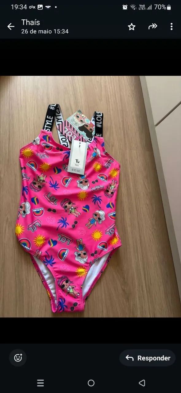 Maiô Infantil LOL Surprise - Novo com Etiqueta