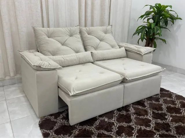 Sofá Retrátil e Reclinável Brasão 2,00 m Veludo- Entrega Rápida - Foto 5