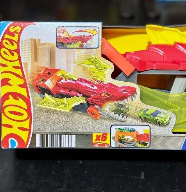 Pista De Carro De Brinquedo Reboque De Dragão Hot Wheels Da Mattel - Foto 2