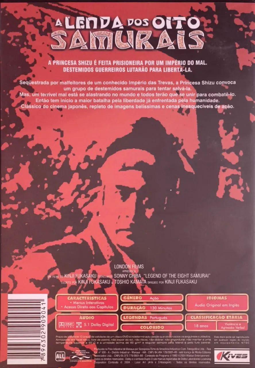 A Lenda dos Oito Samurais - DVD - Foto 2