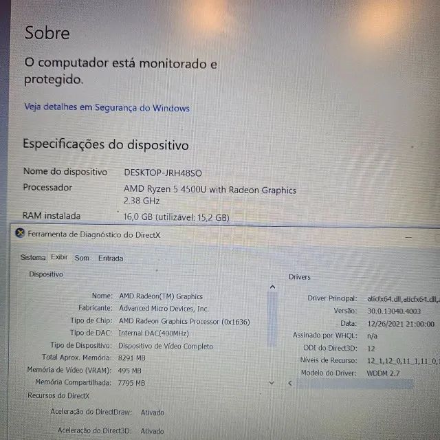 Notebook Lenovo ThinkPad Ryzen 5 4500U - 16Gb Ram - Radeon Graphics - SSD - Foto 2