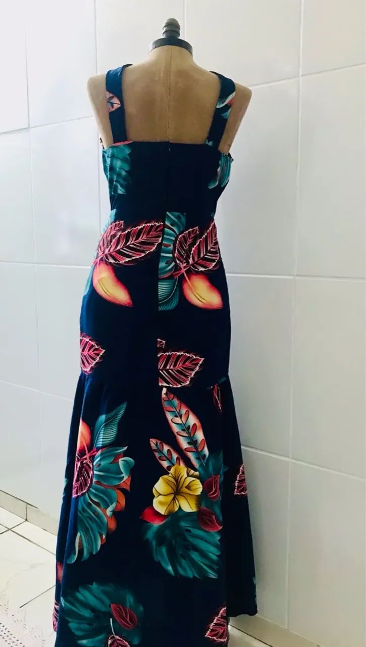 Vestido Floral Azul - Tamanho M - Foto 6