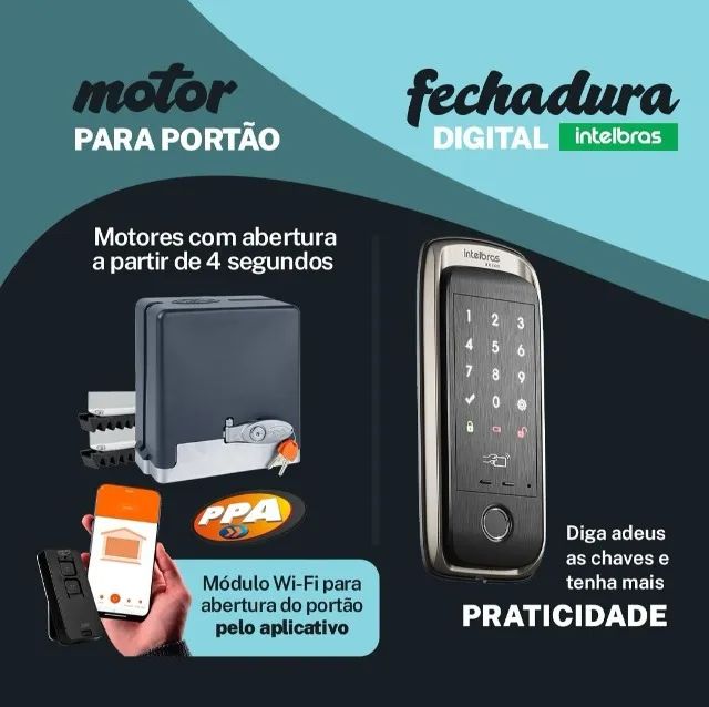 Interfone, motor de portão 
