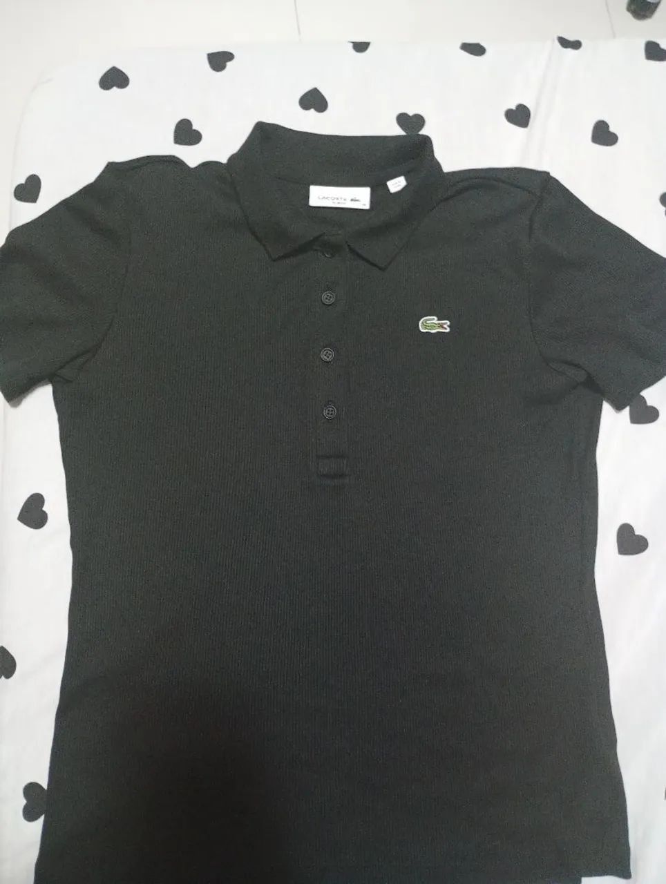 Polo Lacoste Feminina Preta