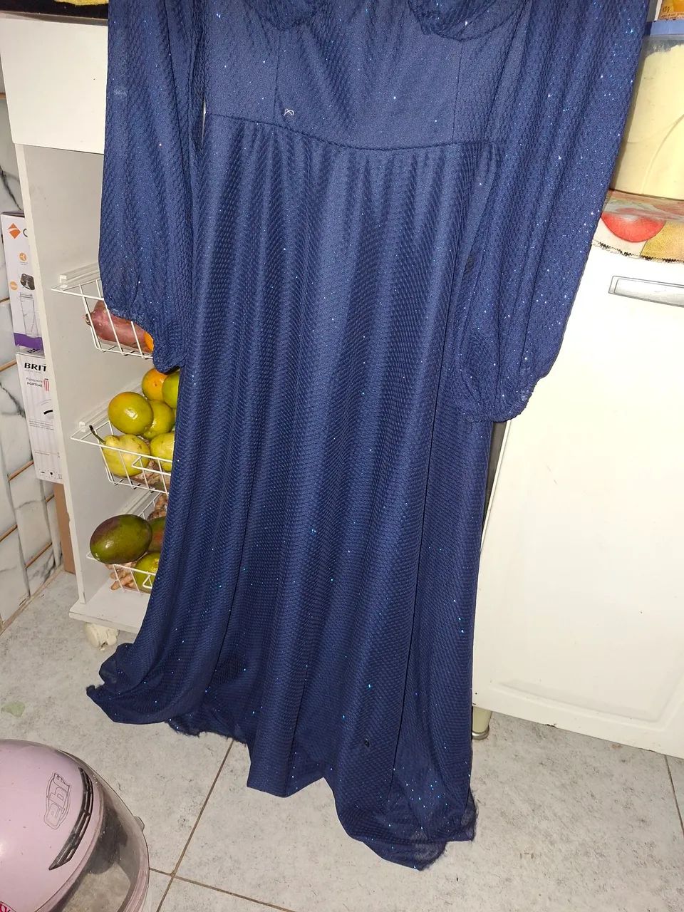 Vestido Azul com Brilho - Elegância e Conforto! - Foto 4