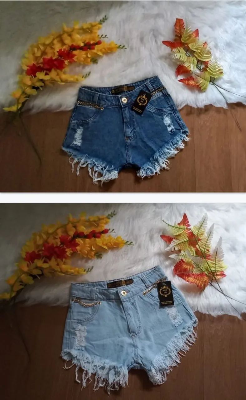 Short Jeans com corrente - Foto 2