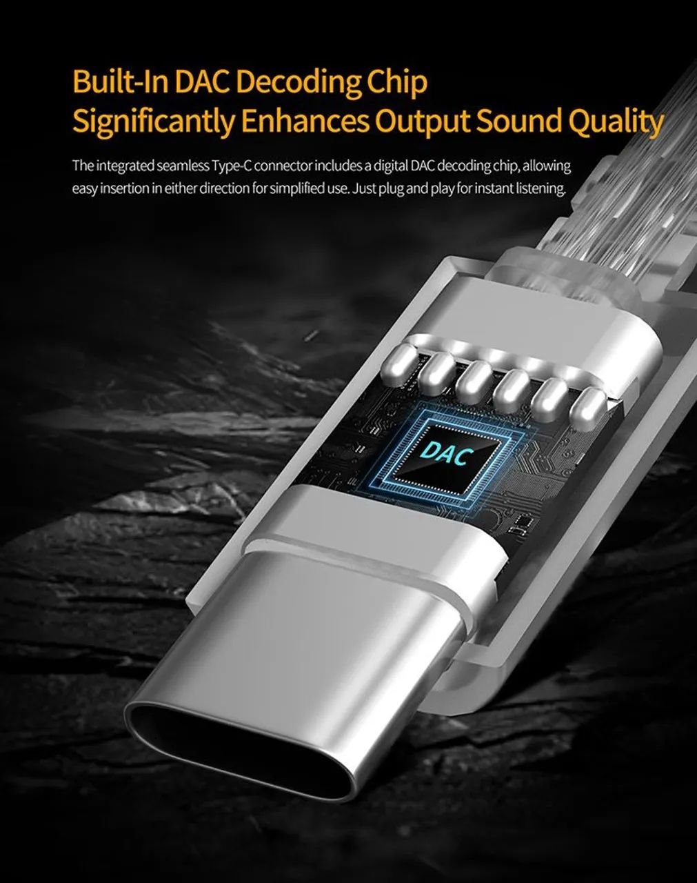 Cabo KZ USB-C DAC 32 bits/ 384kHz.Banhado a Prata Premium - Foto 4