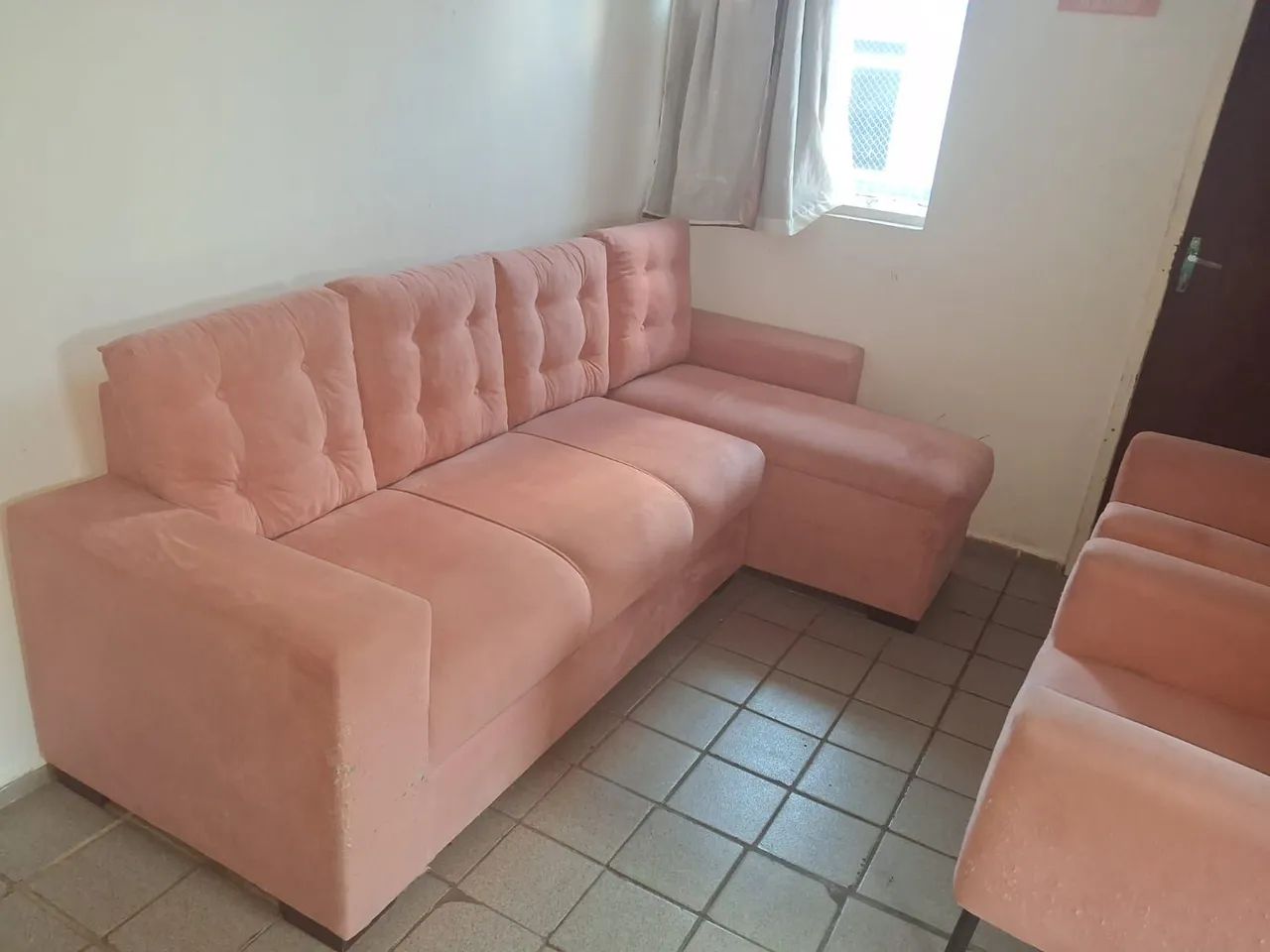 Sofá Rosa Retrátil 