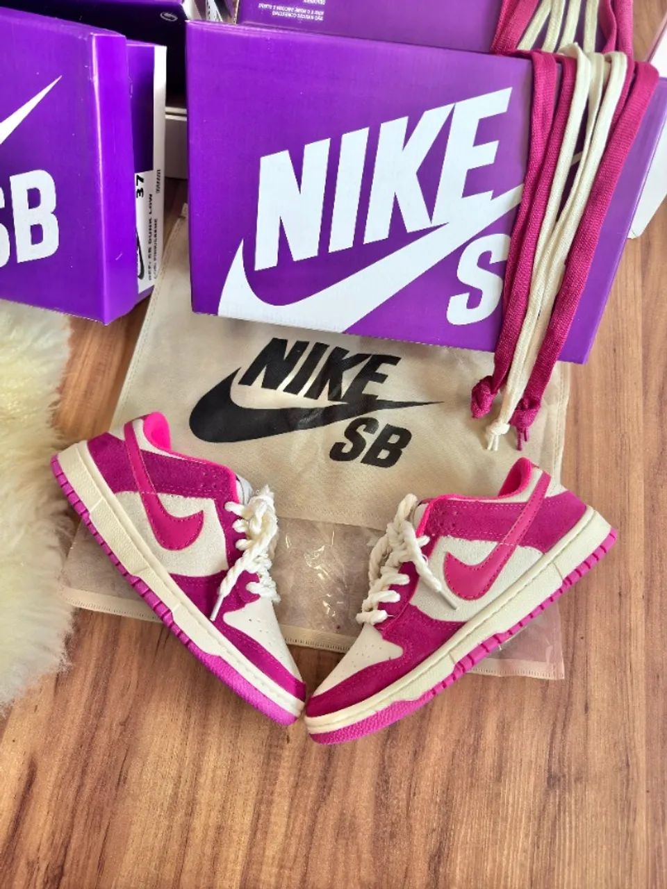 Tênis Nike SB Dunk Rosa Feminino Linha Luxo  - Foto 3