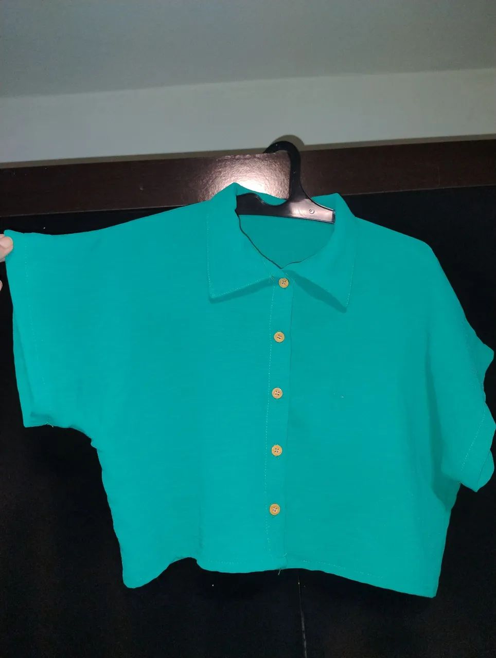 BLUSA CROPPED VERDE-Tamanho M. Preço imperdível!