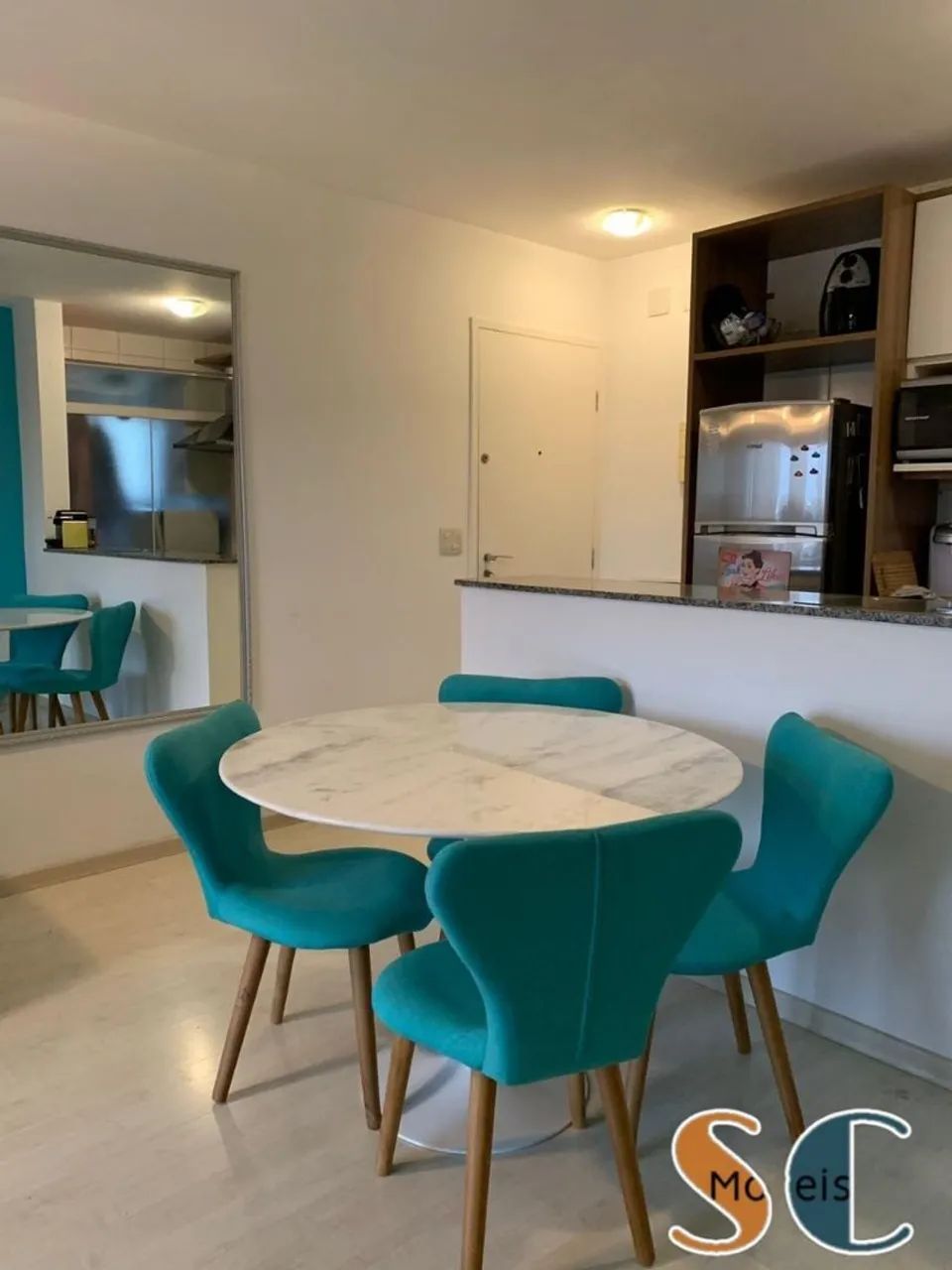 Mesa Saarinen com tampo em Mármore Branco Extra - Foto 2