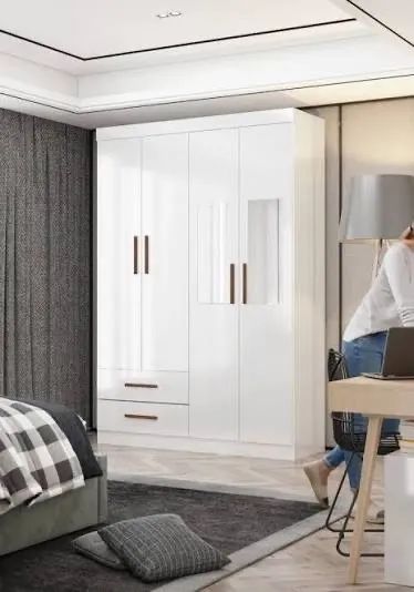 Guarda Roupa 4 portas e 2 gavetas com espelho em Promoção!