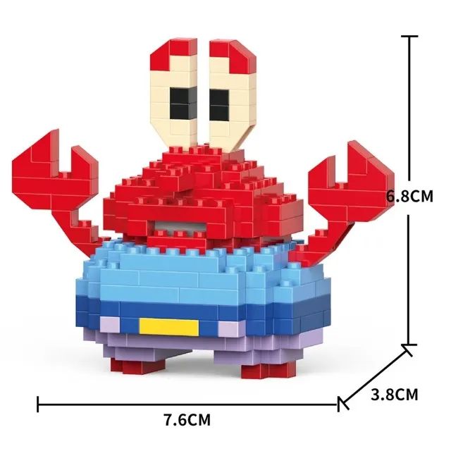 Bob Esponja Patrick Molusco e Siriguejo Minifigures de micro blocos de montar Sponje Bob - Foto 2
