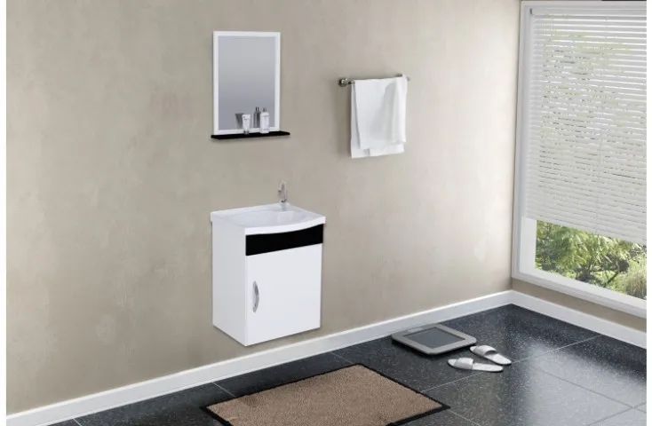 KIT SIENA SUSP. 1 PORTA 39cm + PIA + ESPELHO - Foto 2