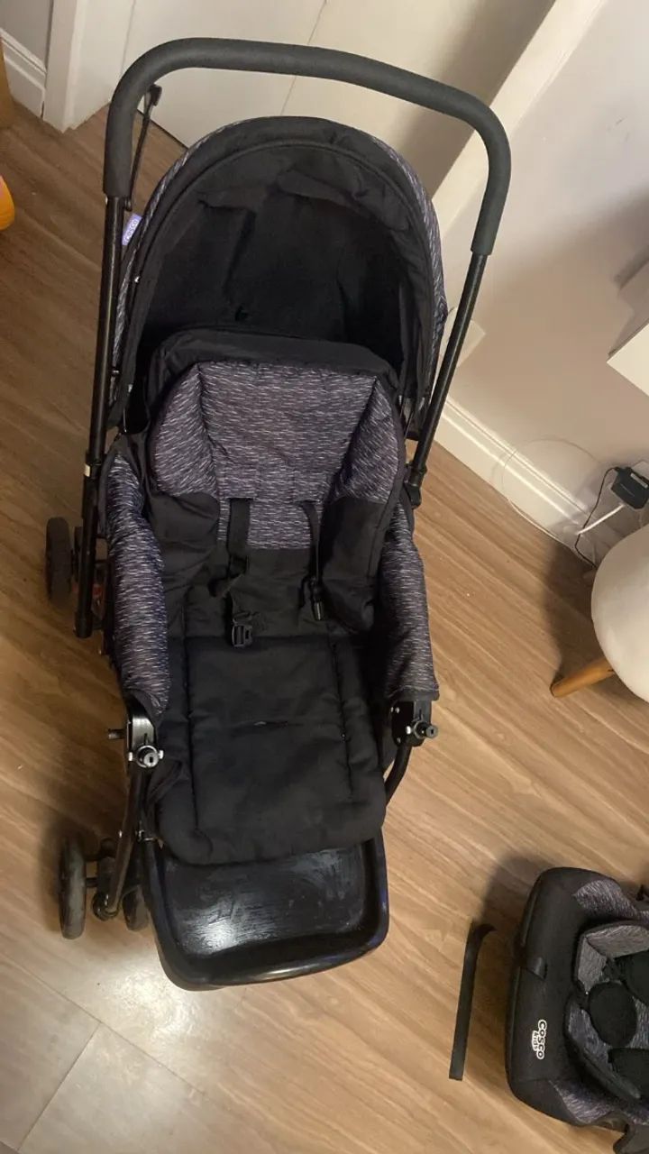Carrinho com bêbê conforto + Cama retrátil e colção infantil - Foto 5