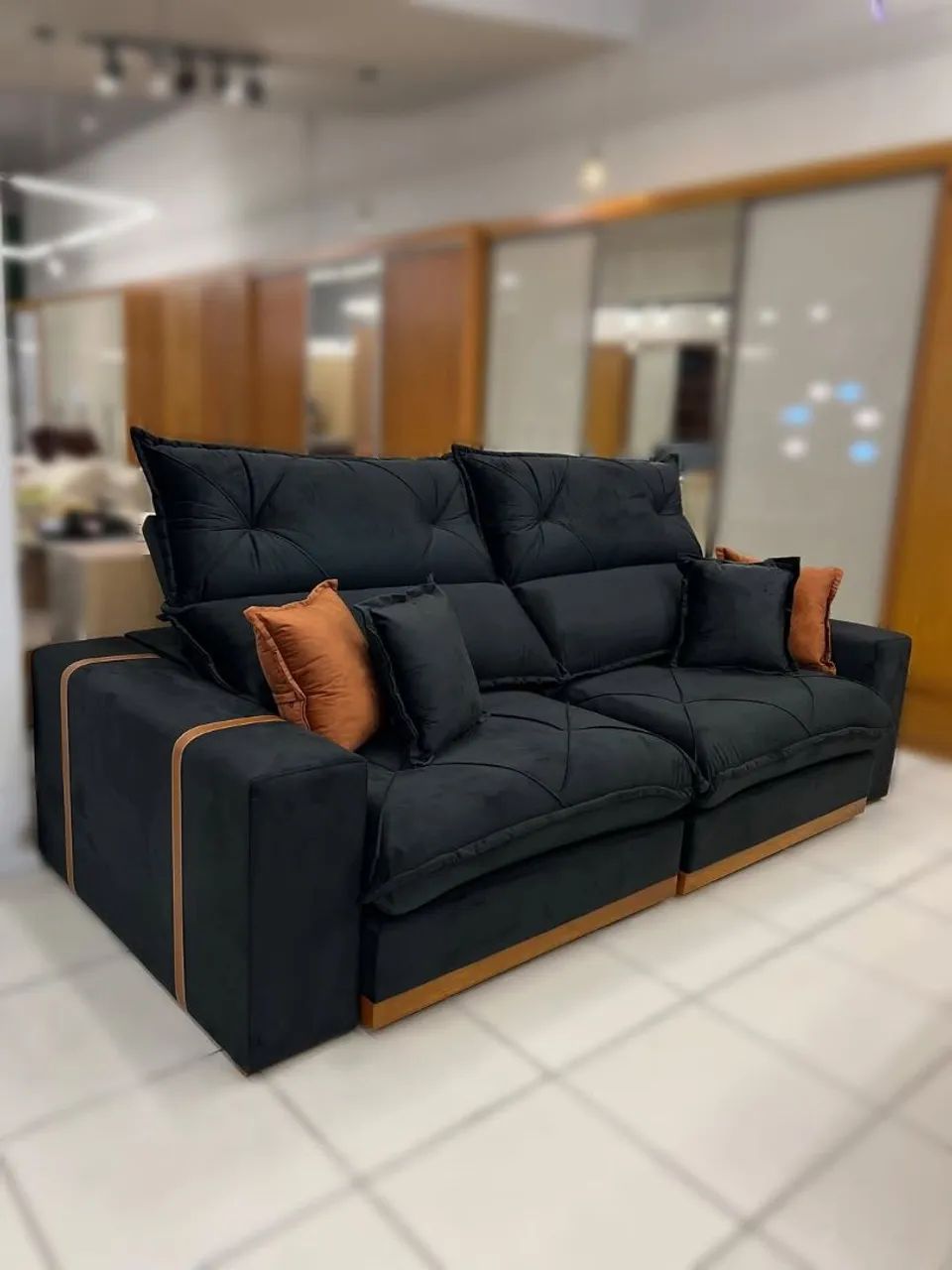 Sofá retrátil e reclinável molas ensacadas espuma d33  - Foto 3