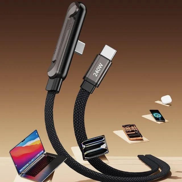SUPORTE + CABO TURBO 240W USB-C COM BASE PARA CELULAR - Foto 3