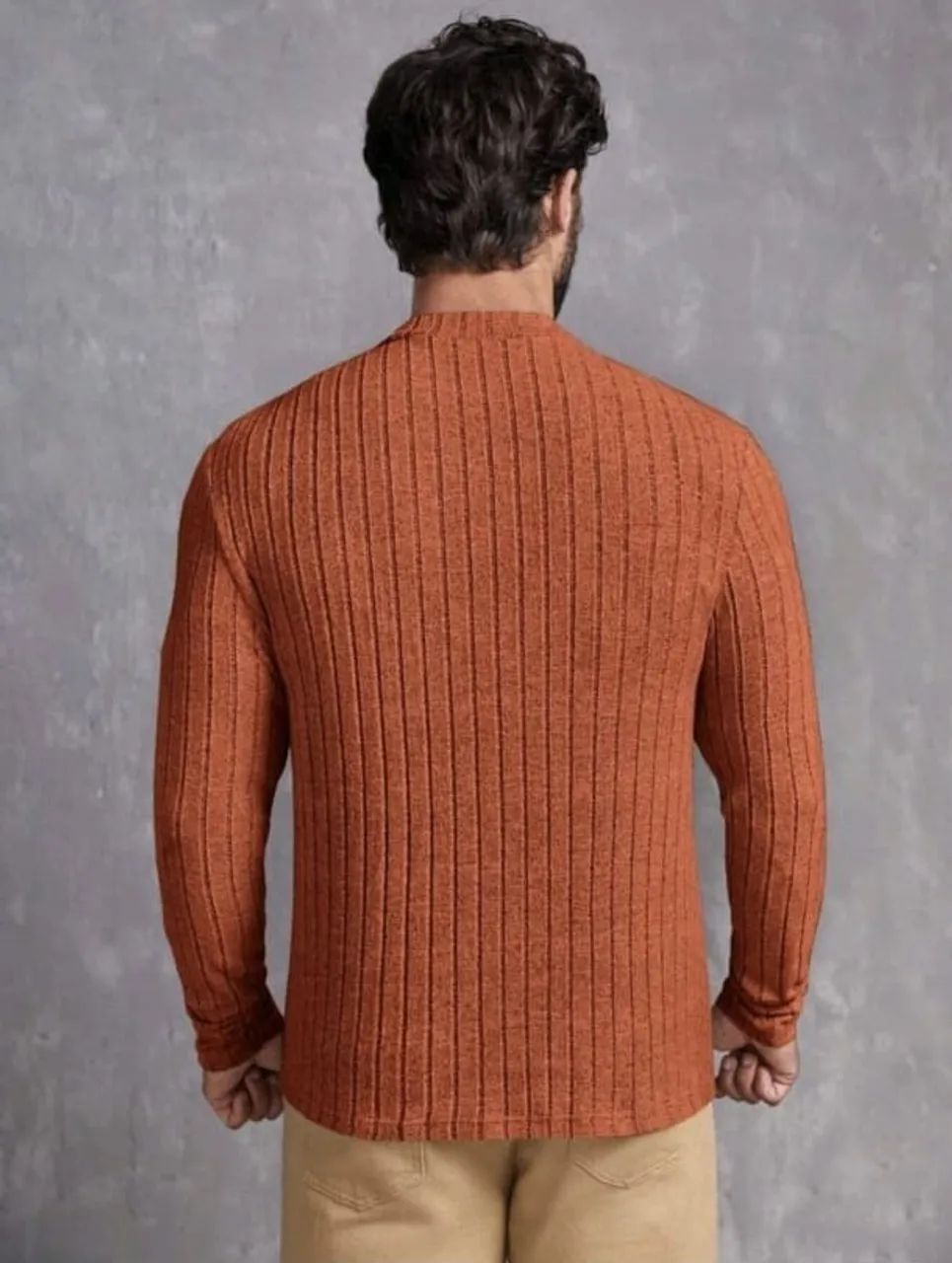 Camiseta com Nervuras Laranja Manfinity - Foto 2