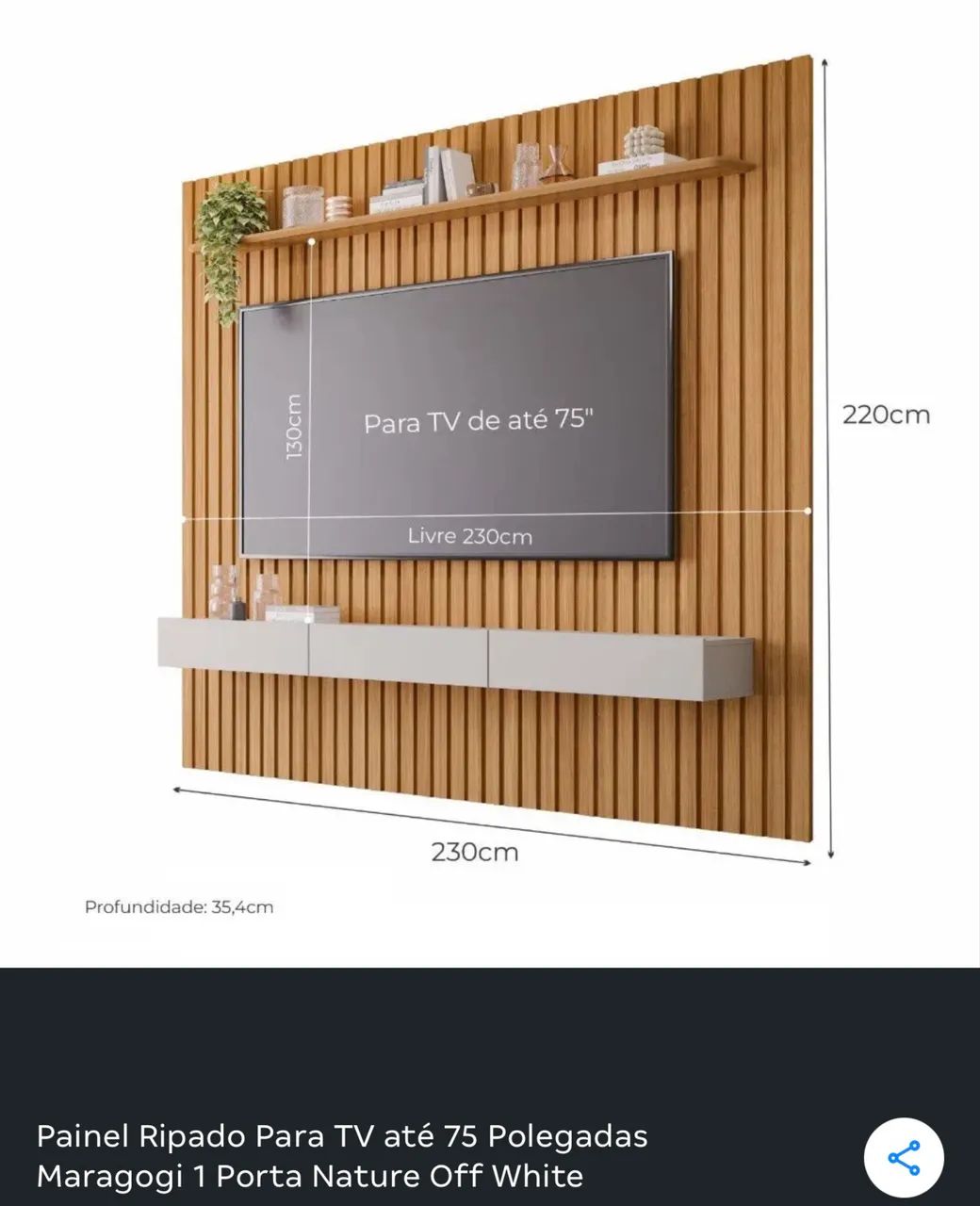 Painel Tv ripado até 75