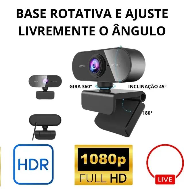 Webcam Para Pc Full Hd 1080p Microfone Live Notebook Usb - Foto 2