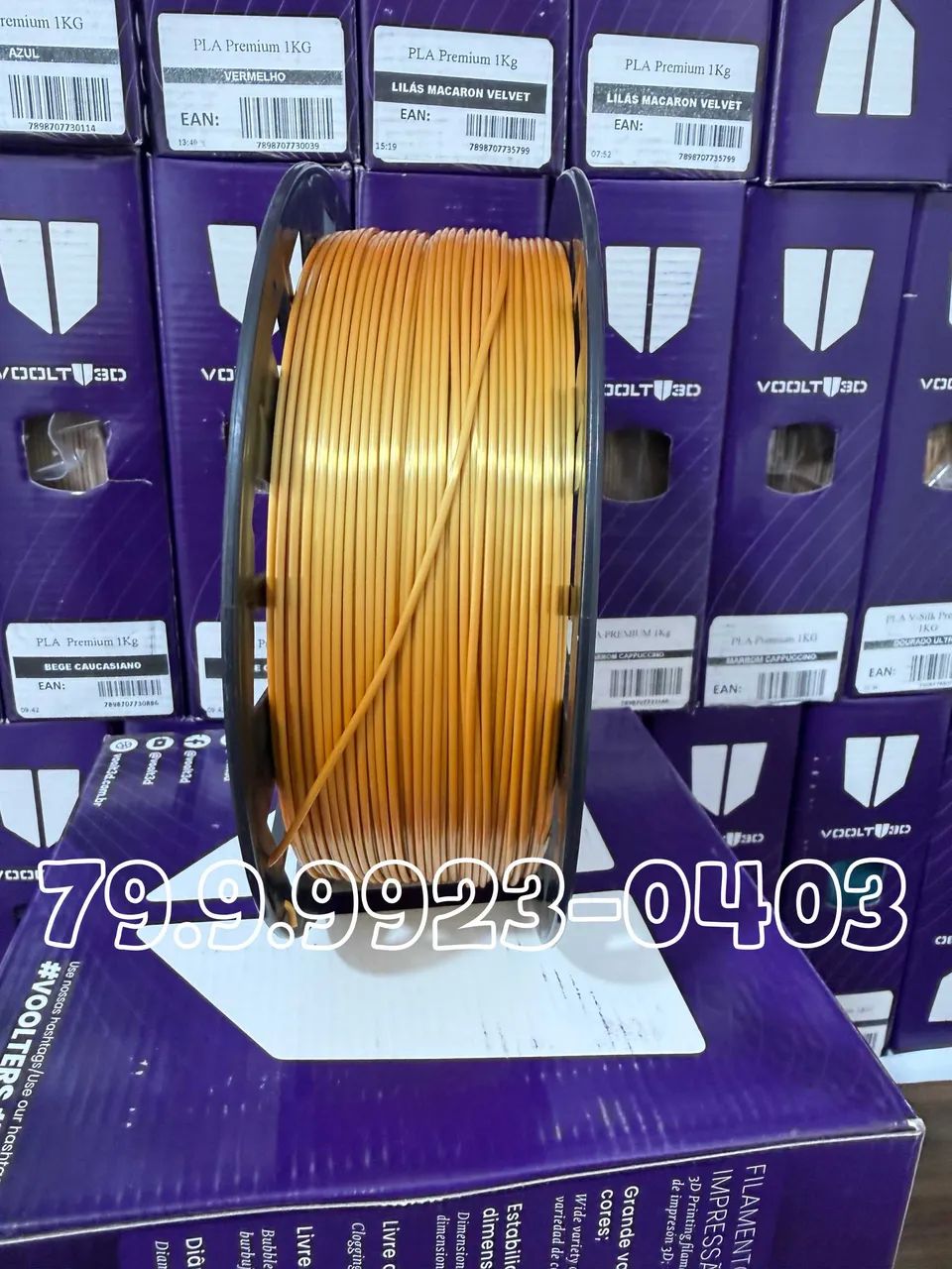 Filamento 3D Dourado ultra silk com garantia!  