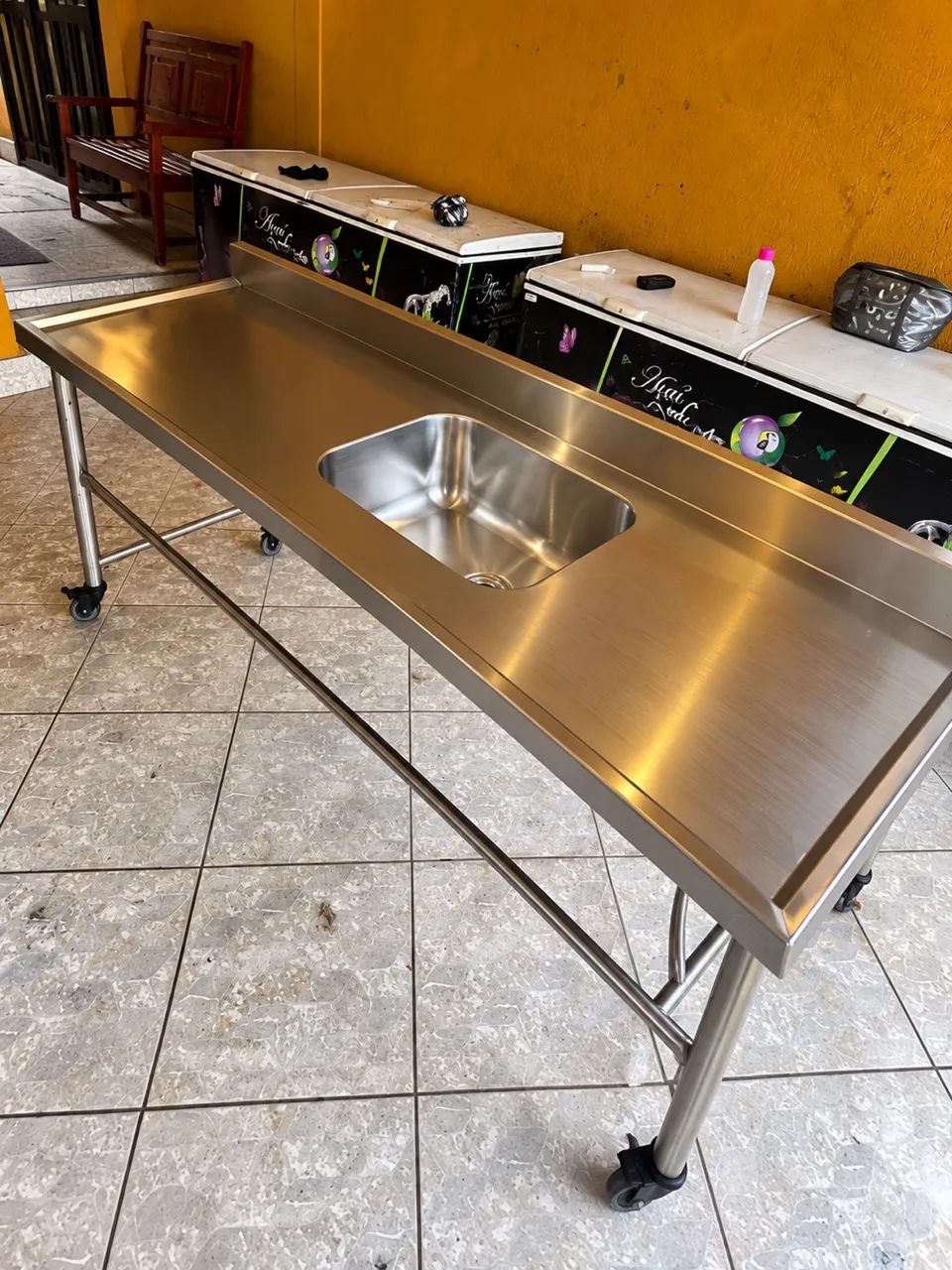 Pia Industrial Inox 1,80m com Cuba - Móvel - Foto 5