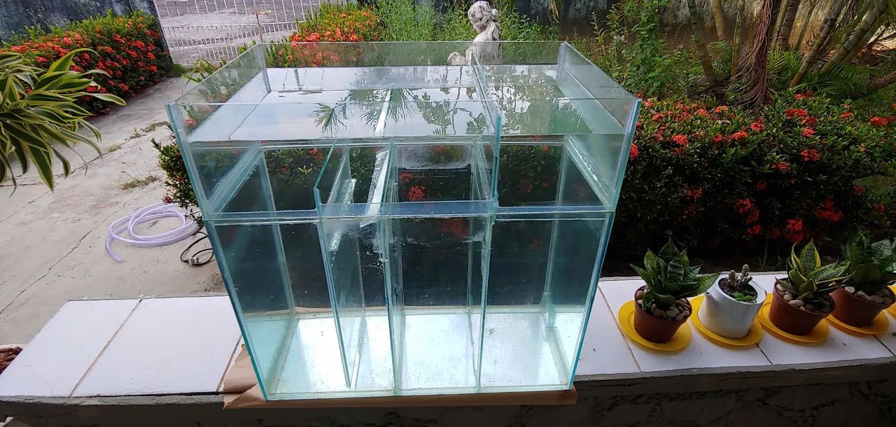 AQUÁRIO (SEM PEIXES) GRANDE 1,60X0,60X0,60M COM SUMP, BOMBA, MÓVEL, ETC.  - Foto 3