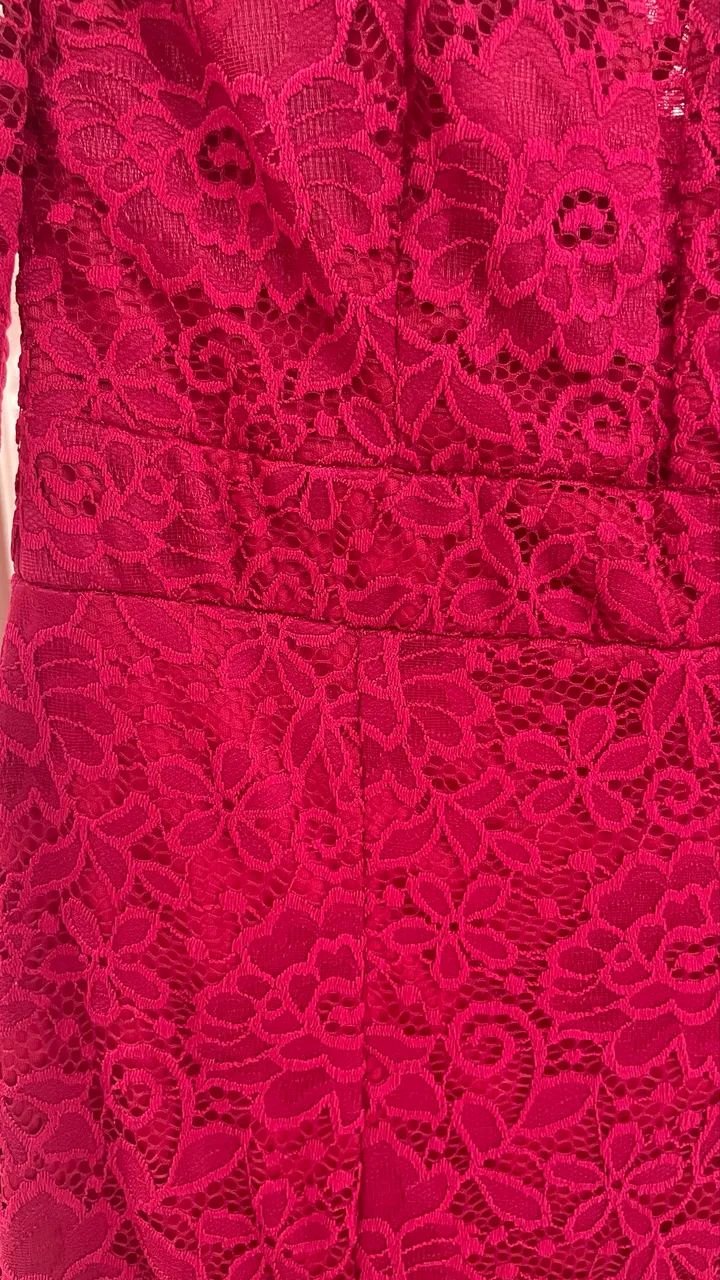 Vestido vermelho rendado - Foto 5