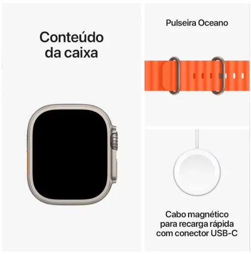 Smartwatch Ultra 2 Relógio Inteligente Multifuncional com NFC e GPS Titanium Orange - Foto 5