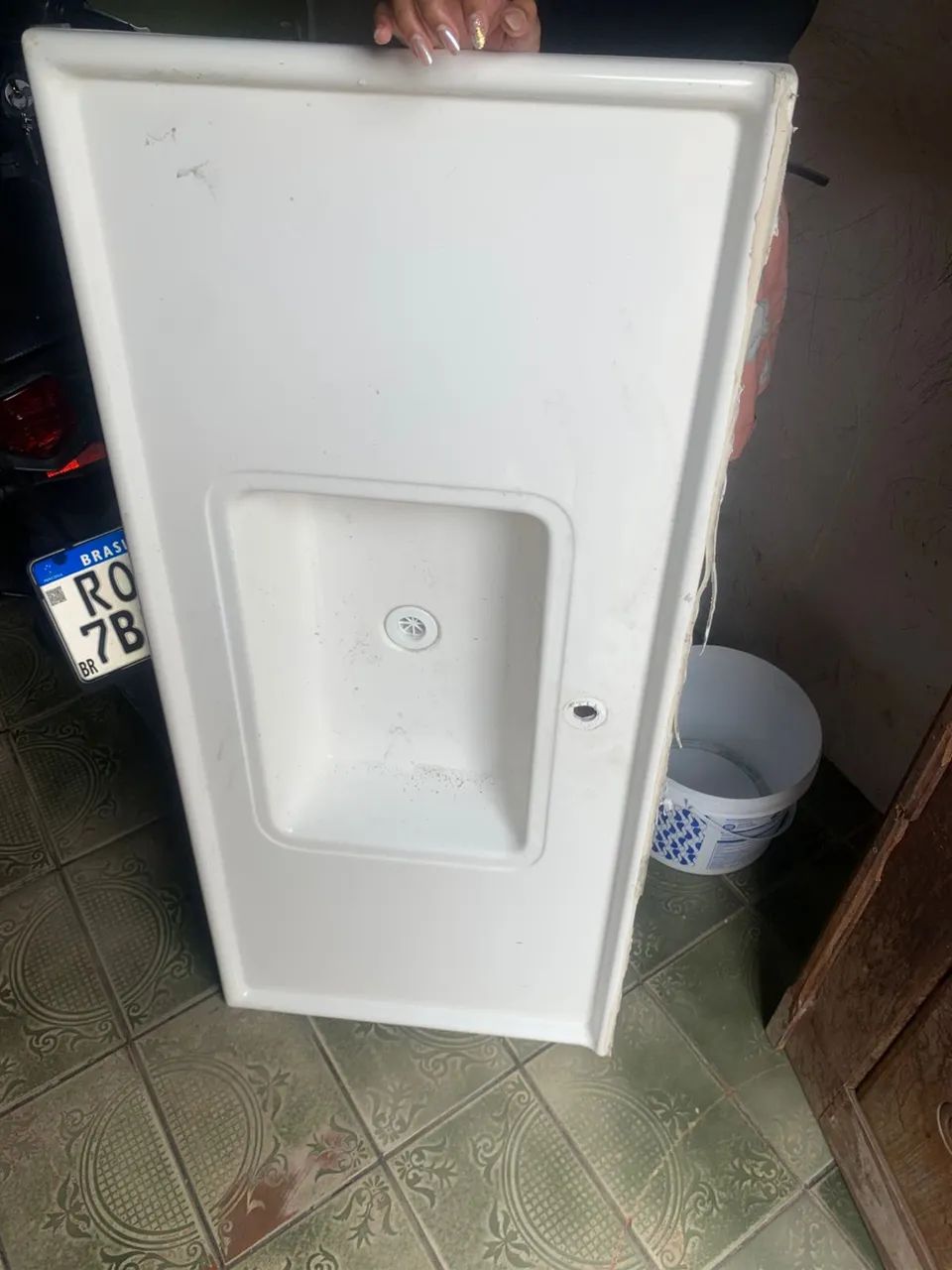 Pia de cozinha em mármore sintético NOVA