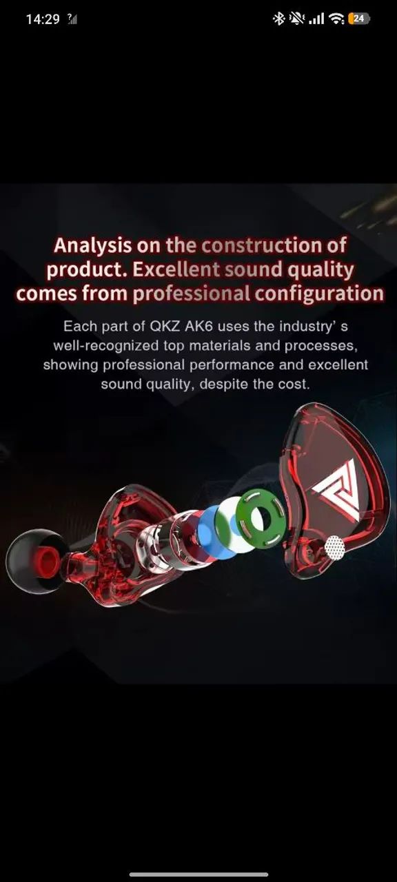 Fone intra auricular QKZ AK6 - Foto 3