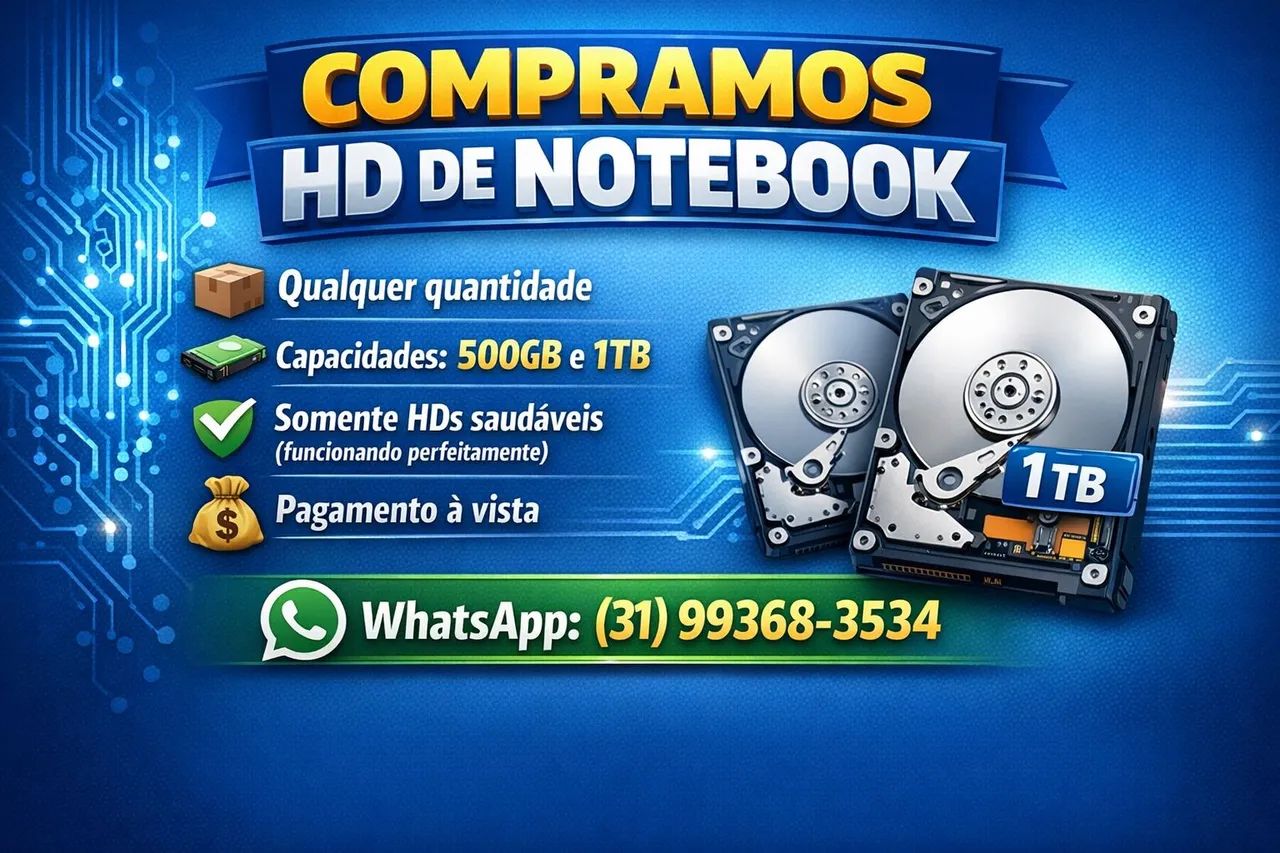 HD NOTEBOOK 500GB e 1TB a vista grande quantidade 