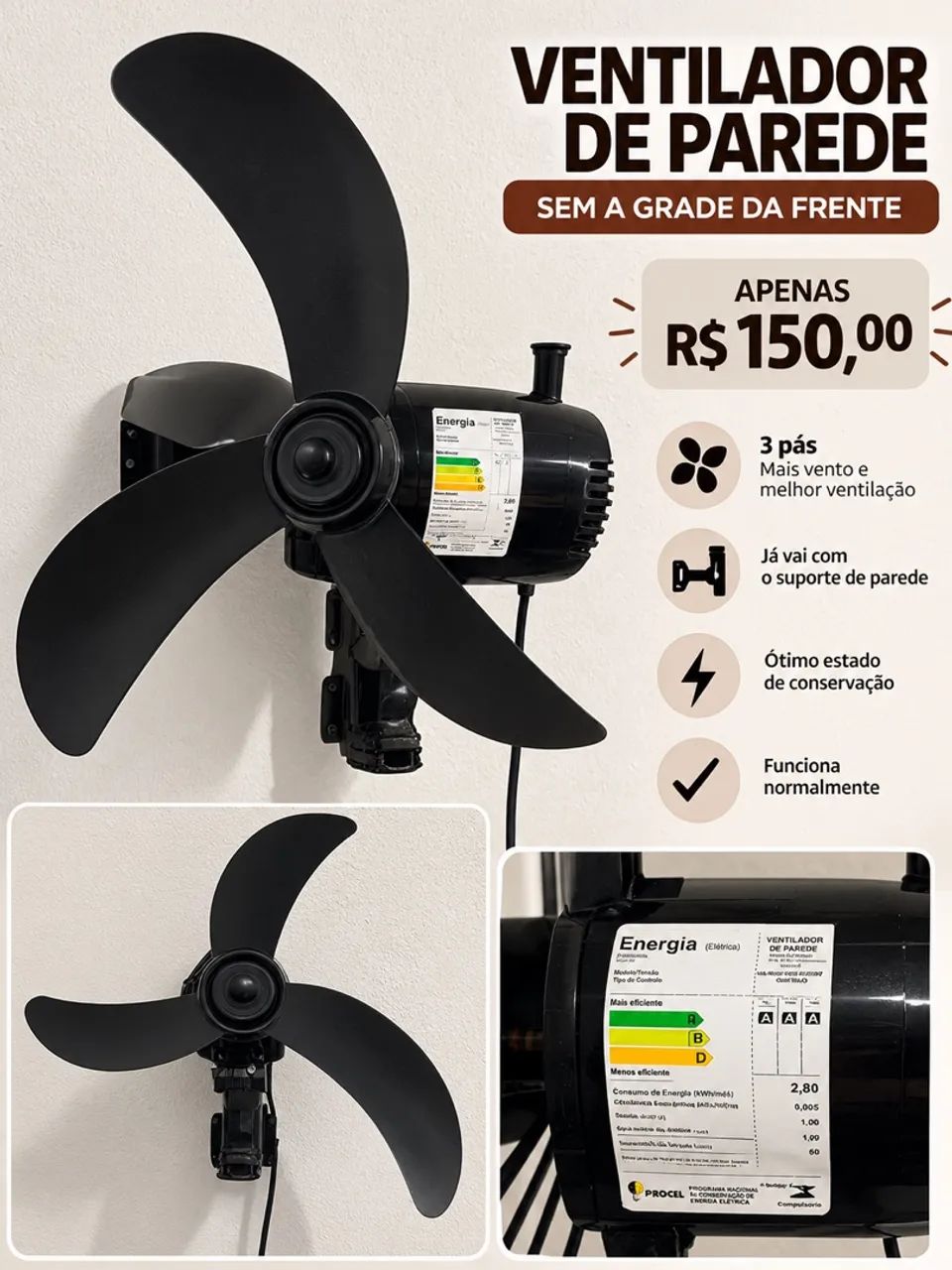 Ventilador de parede 