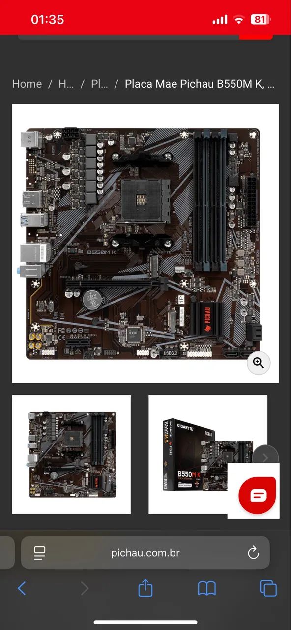 Placa mãe B550M K 