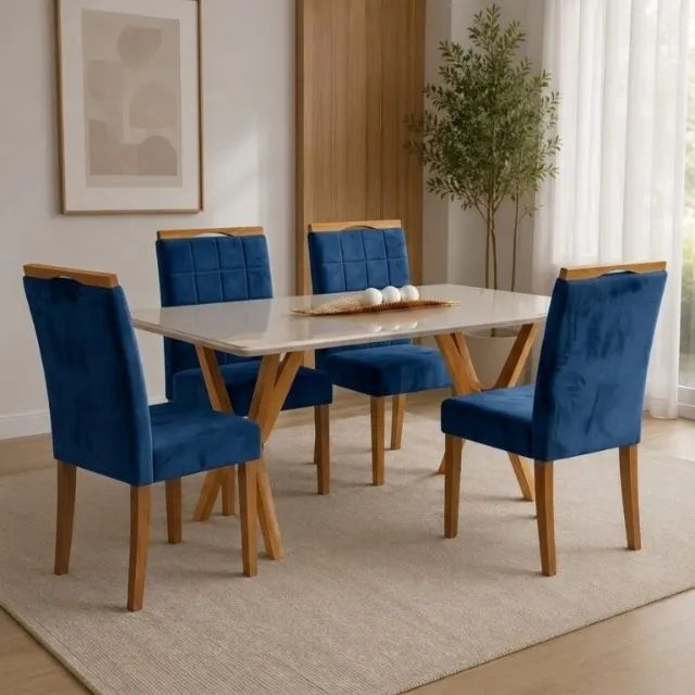 MESA ESSÊNCIA 1,20M COM  4 CADEIRAS  100% MDF. PRONTA ENTREGA.  - Foto 4