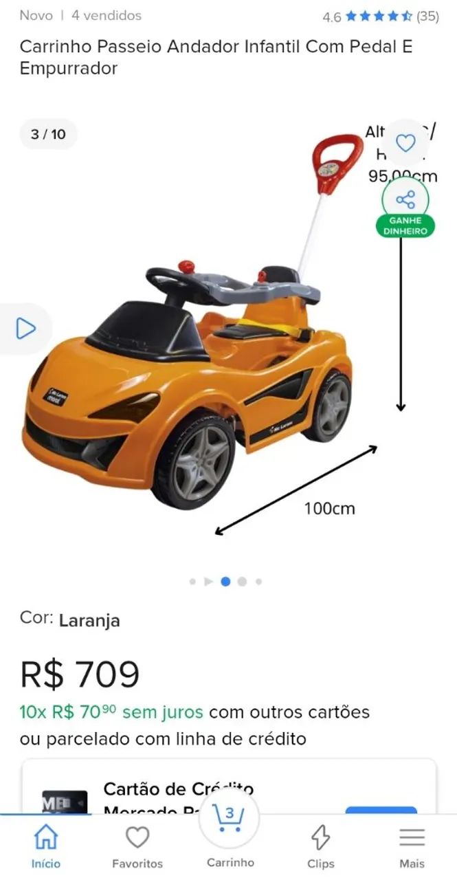 Carrinho de Passeio Mc Larem 