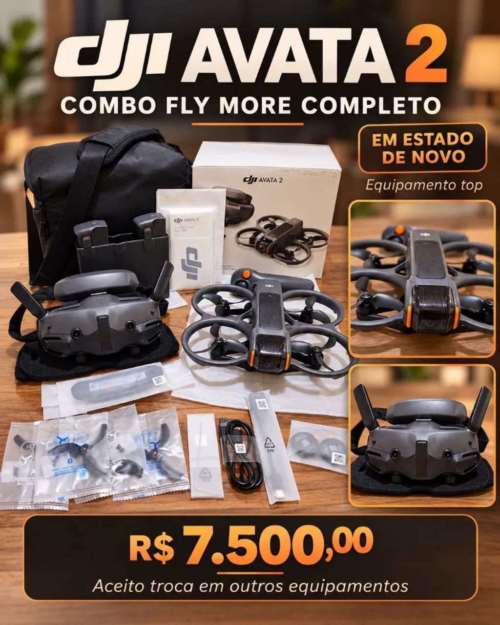 Drone DJI avata 2 combo fly more completo 