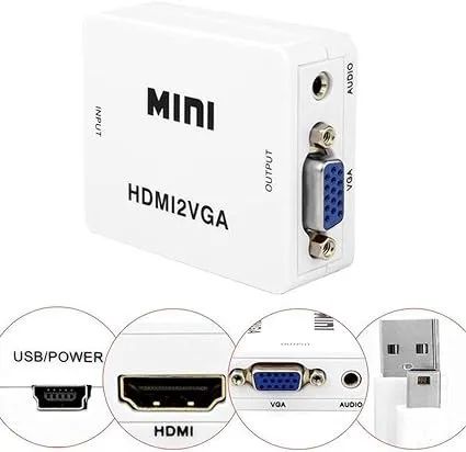 Adaptador Conversor Hdmi Para vga Com cabo p2 incluso - Foto 2