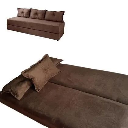 Sofanete vira cama de casal marrom