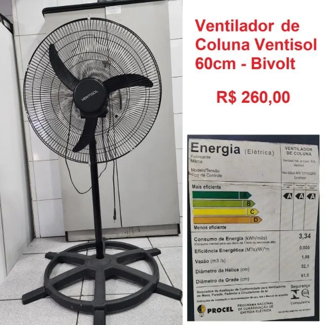 Ventilador de Coluna Ventisol 60cm Bivolt 