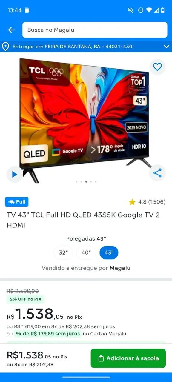 Tv TCL 43 polegadas 2025 - Foto 2