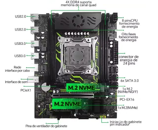 Kit Xeon X99 SZSJKJ XD4+Xeon 2680 V4+Módulo TPM 2.0 MSI+16GB Ram