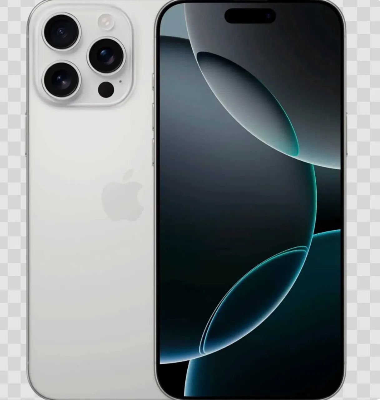 iPhone 16 pro max na cor titânio branco,
