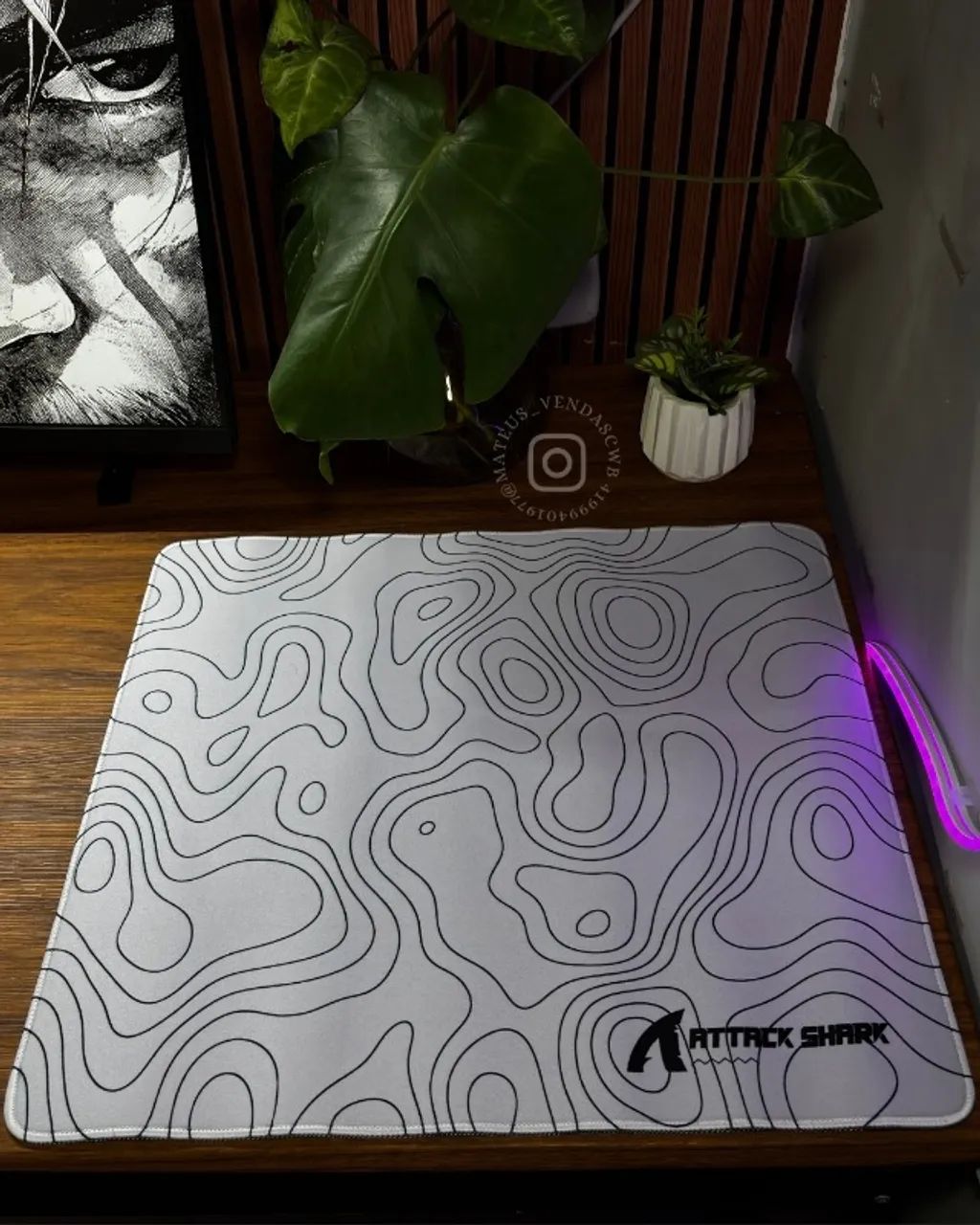 mousepad gamer  branco e rosa - Foto 3