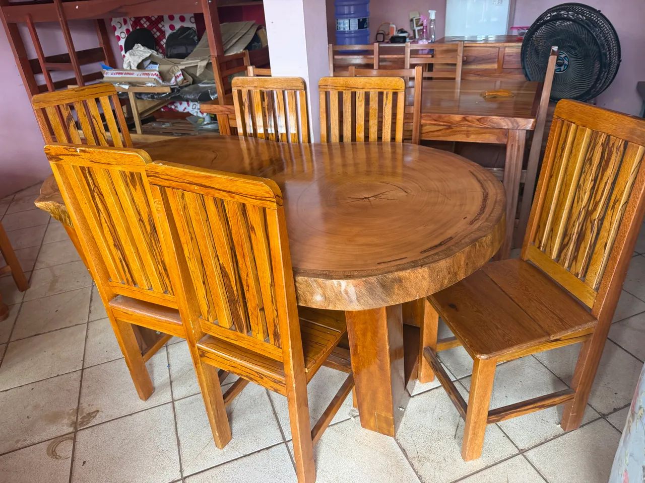 Mesa violão 6 cadeiras em peça única nova - Foto 2