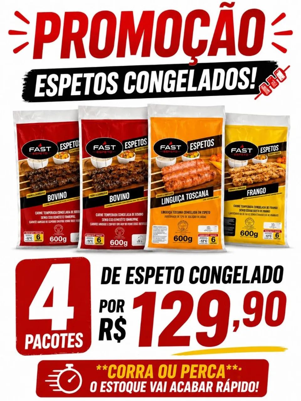 PROMOÇÃO ESPETO CONGELADO 