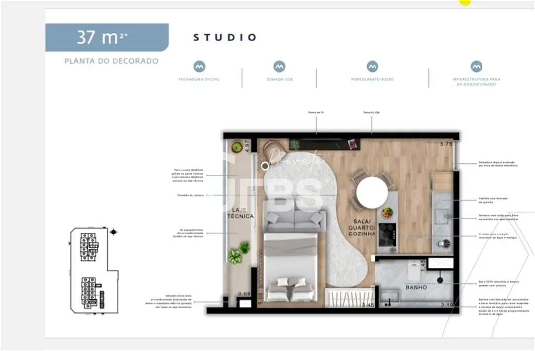 Stúdio Metropolitan Bueno 35 m2 R$ 434 mil - Foto 3